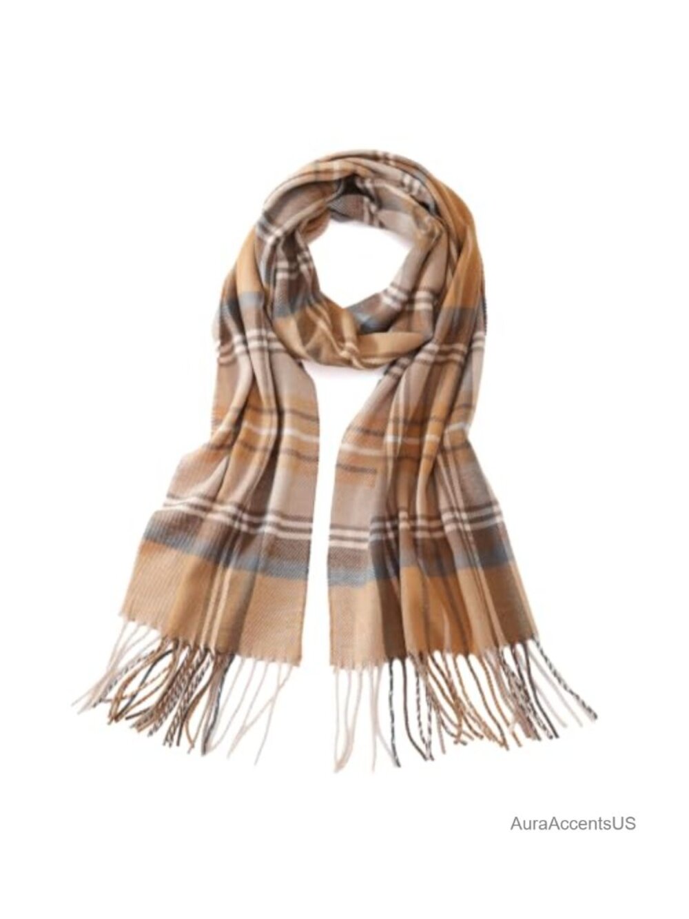100% Acrylic Plaid Fringe Scarf Long Warm Winter Wrap